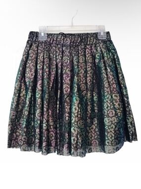 House of Holland Lacke Metallic Leopard Mini Skirt NWT $435 Size 2